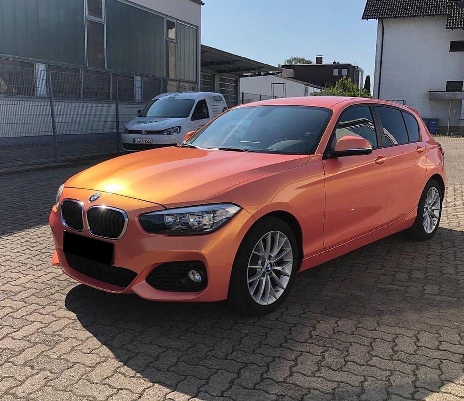 Оклейка пленкой BMW цвет candy metallic RB08 Coral peach