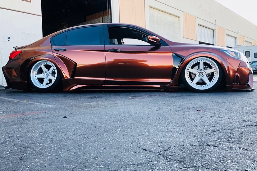 Оклейка пленкой Honda цвет candy metallic RB10 Amber brown