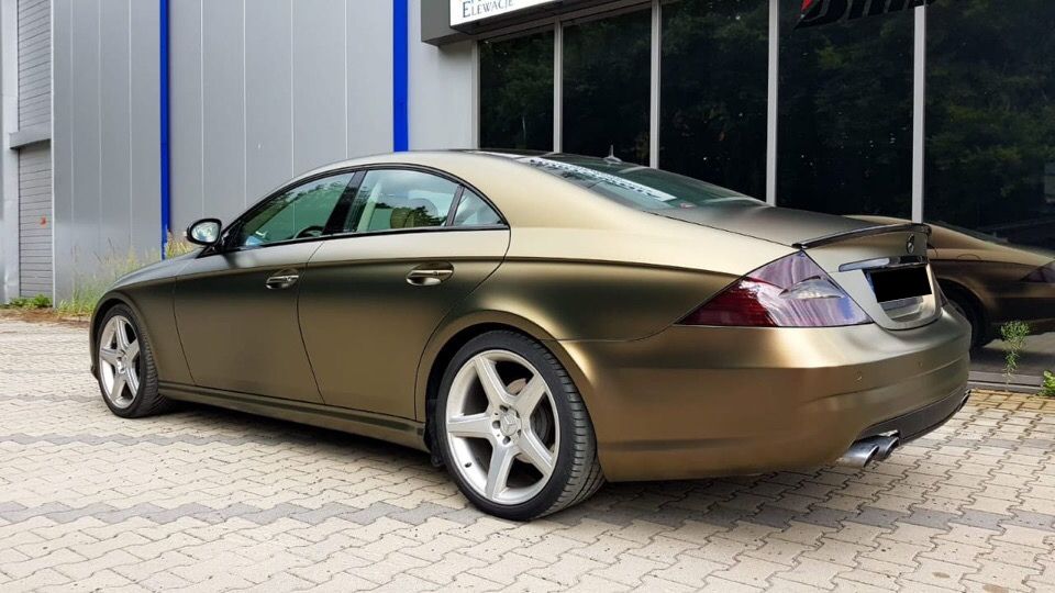 Оклейка пленкой Mercedes цвет matte metallic-ECH17 Bond Gold