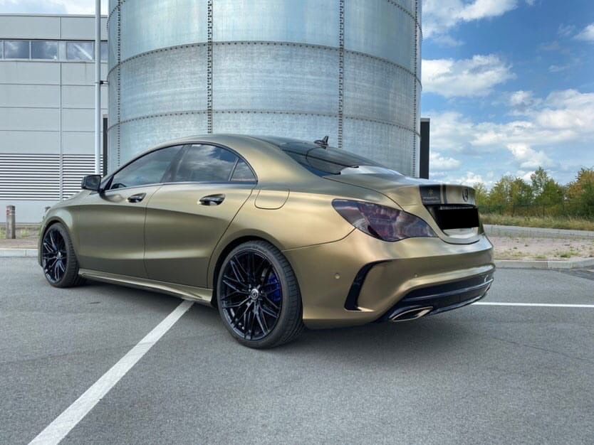 Оклейка пленкой Mercedes цвет matte metallic ECH17 Bond gold 1