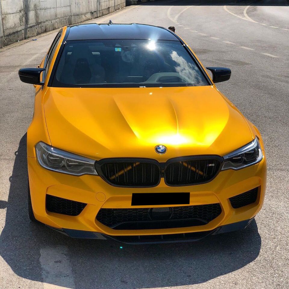 Оклейка пленкой BMW цвет candy metallic RB25 Yellow Gold